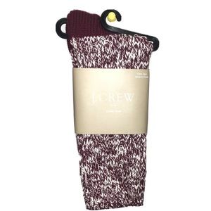 NWT J.Crew Maroon Heathered Camp Socks O/S